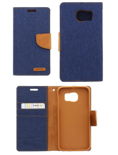 Funda libro Goospery Canvas Samsung Galaxy S7 G930 azul - cámel