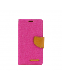 Funda libro Goospery Canvas Huawei Ascend P9 rosa - camel