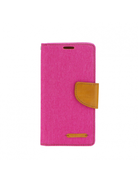 Funda libro Goospery Canvas Huawei Ascend P8 lite 2017 rosa - camel