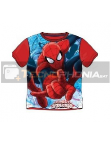 Camiseta niño manga corta Spiderman roja 8 años