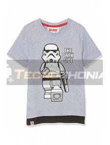 Camiseta niño manga corta Lego Star Wars - The dark side gris 8 años