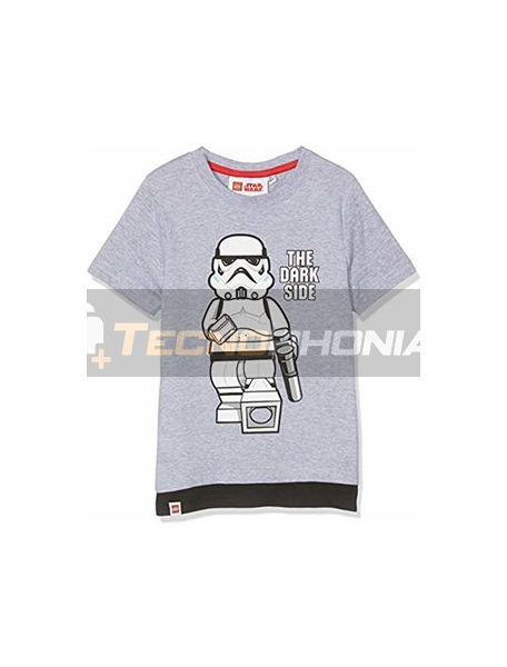 Camiseta niño manga corta Lego Star Wars - The dark side gris 8 años