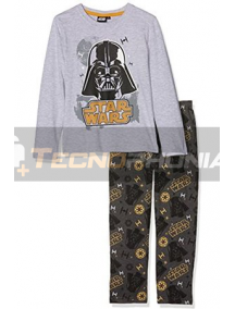 Pijama manga larga niño Star Wars - Darth Vader gris estampado 6 años 116cm