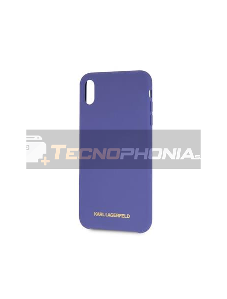 Funda TPU Karl Lagerfeld KLHCI65SLVOG logo dorado iPhone XS Max púrpura