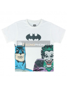 Camiseta niño manga corta Batman - Joker DC Comics premium blanca 10 años