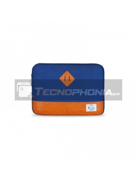 Funda de neopreno ordenador portátil E-Vitta Heritage azul - naranja 15.60"