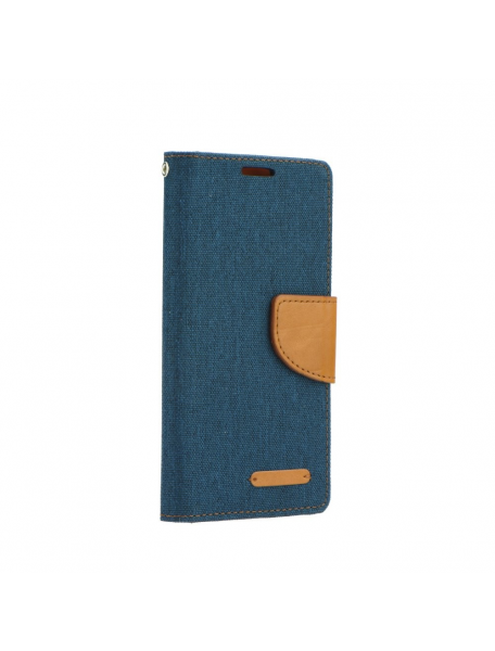 Funda libro TPU Canvas Samsung Galaxy A12 A125 azul marino