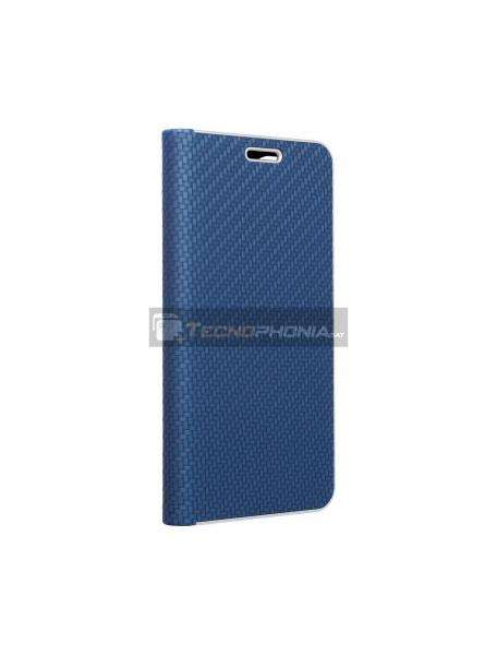 Funda libro Forcell Luna Carbon Samsung Galaxy A22 4G A225 azul marino