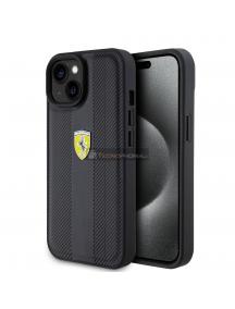 Funda TPU + piel PU Ferrari FEHCP15SP3GRK iPhone 15 negra