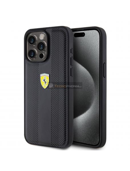 Funda TPU + piel PU Ferrari FEHCP15XP3GRKiPhone 15 Pro Max negra