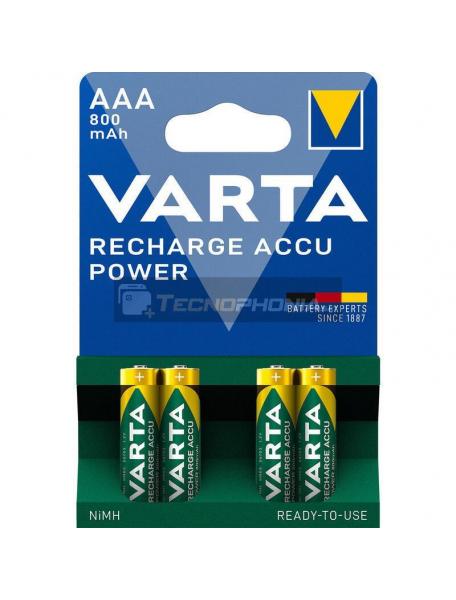 Pila recargable Varta AAA 800mAh Pack 4