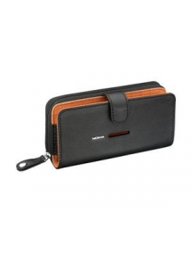 Funda de piel Nokia CP-502 negra - naranja