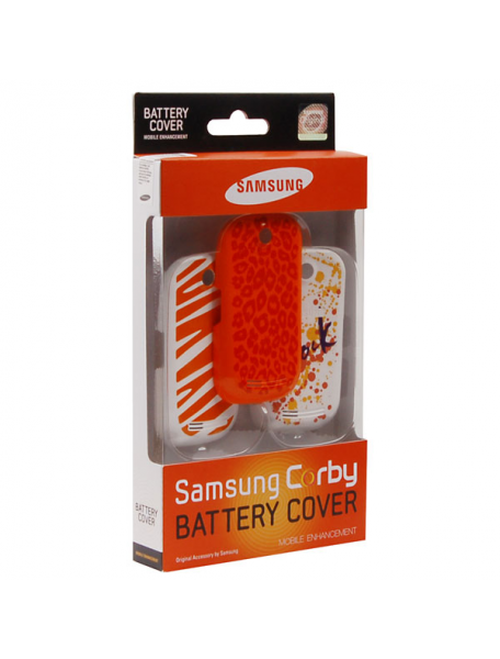 Tapa de batería Samsung S3650 Corby blanca - naranja