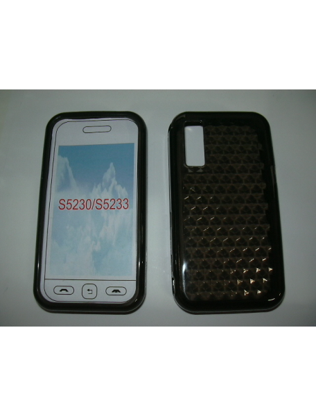 Funda de silicona TPU Samsung S5230 negra transparente