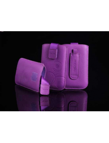 Funda cartuchera en piel Telone Deko lila para Samsung E250