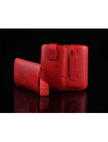 Funda cartuchera en piel Telone Deko roja para Samsung E250