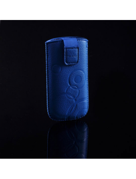 Funda cartuchera en piel Telone Deko azul para Samsung E250