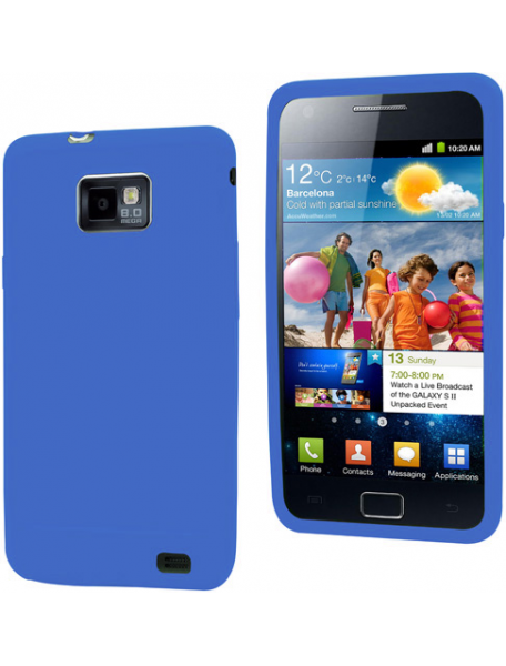 Funda de silicona Samsung i9100 Galaxy S II azul sin blister