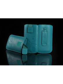 Funda cartuchera en piel Telone Deko turquesa para HTC HD2