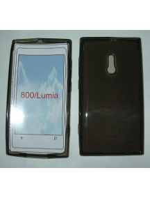 Funda TPU Telone Nokia 800 Lumia negra transparente