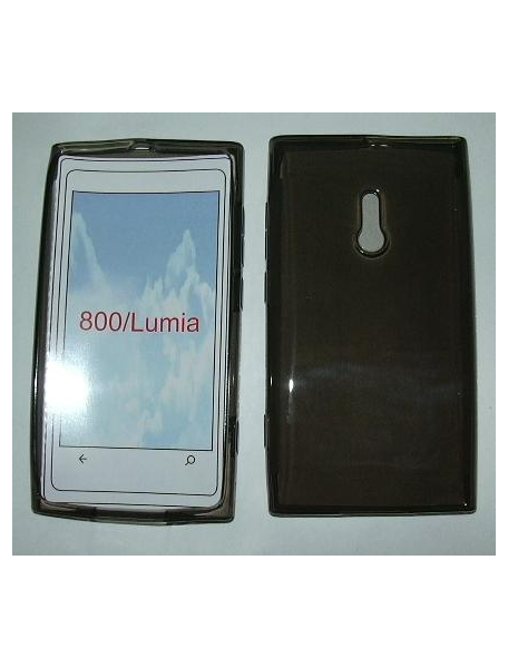 Funda TPU Telone Nokia 800 Lumia negra transparente