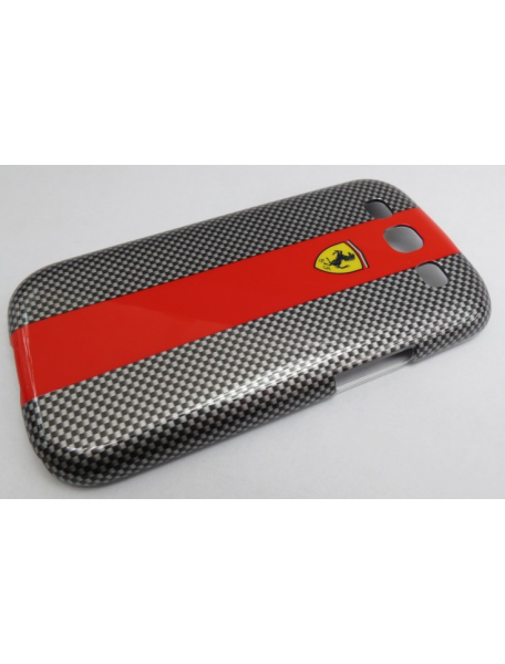 Funda Ferrari rígida Carbono - roja Samsung i9300 Galaxy SIII